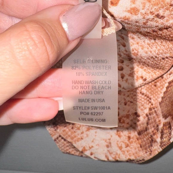 Wild Desires Tan Snake Print Long Sleeve One-Piece Swimsuit
Lulus - Picture 7 of 7